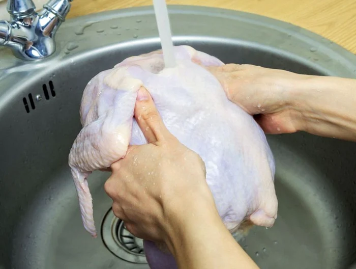 Il pollo non viene lavato prima della cottura FOTO Shutterstock