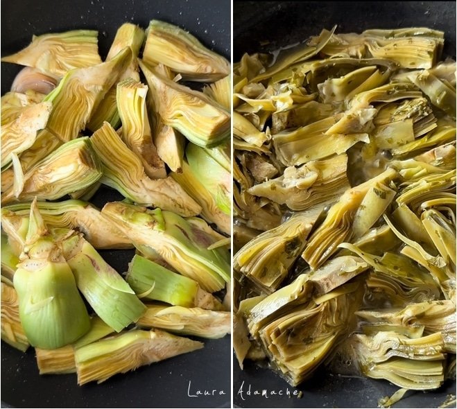 carciofi in padella, preparazione