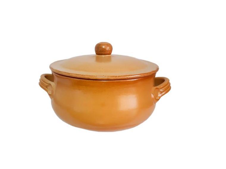 Pentola De Silva in terracotta con coperchio, resistente al calore