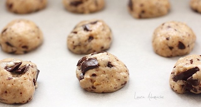 Biscotti semplici da digiuno con dettaglio di cioccolato