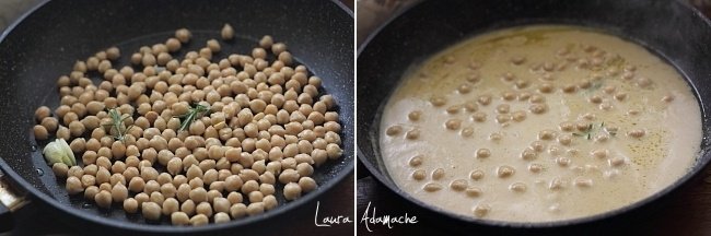 Preparazione della pasta con i ceci